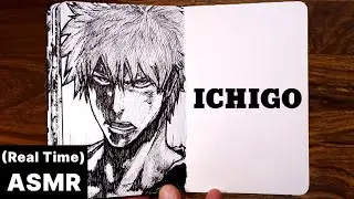 [ASMR] Drawing ICHIGO KUROSAKI - Bleach (Real Time)