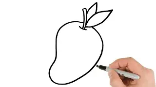 How to Draw a Mango Easy | Fruits Drawing Tutorial