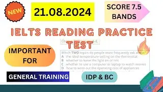 ielts general reading practice test 2024 with answers | 21 aug 2024