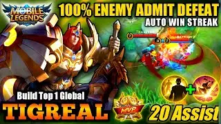 TIGREAL TOP 1 GLOBAL + SET EMBLEM & BUILD 2022 | 💯% MVP TANK By Game House #mobilelegends