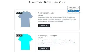 Product Sorting By Price Using jQuery