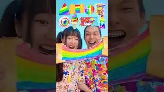 Random Rainbow Food Challenge Mukbang ASMR🌈