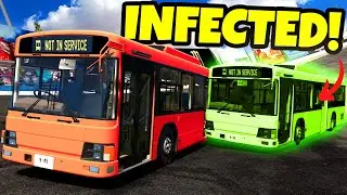 BUS ZOMBIE Infection Race at a NASCAR Track in BeamNG Drive Mods!