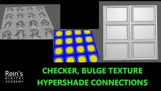 Checker texture, Bulge Texture 2D. Procedural Texturing. Maya texturing tutorial beginners basics