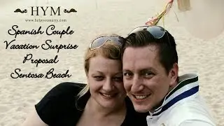 Spanish Couple Romantic Proposal at Sentosa Beach Singapore