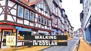 Walking in Goslar from Market Square to The Wide Gate. Live Walking Tour Goslar. Germany Walk.