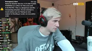 xQc gets an Amber Alert about Flash Flood Warning in LA