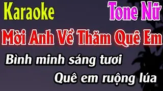 Mời Anh Về Thăm Quê Em  Karaoke Tone Nữ Karaoke Lâm Organ - Beat Mới