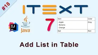 #18 Add List in Table : iText Java