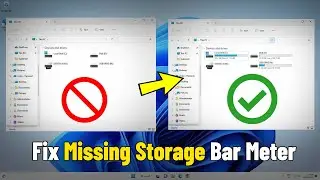 Fix Local Disk Space Usage Bar Not Showing Windows 11 / 10 | How To solve Storage bar Meter Missing