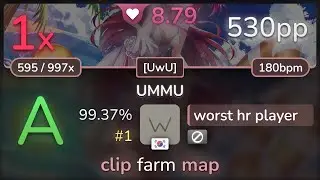 8.8⭐ worst hr player | t+pazolite - UMMU [UwU] 99.37% #1 | 530pp 1❌ - osu!