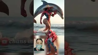 spiderman cartoon_superhero woman carrying dolphin💥Marvel vs dc  