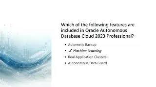 1z0 931 23 Oracle Autonomous Database Cloud 2023 Professional Exam