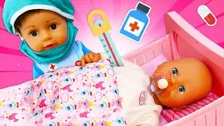 Baby Born hasta oldu. Bebek bakma oyunları. Doktor oyunları.