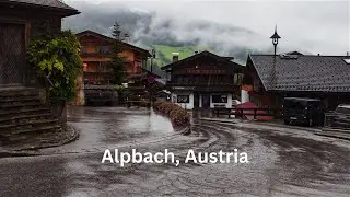 Rainy Morning Walk in Alpbach, Austria 4K