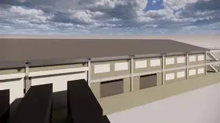 Live Render Walk-through of Warehouse type structure