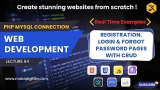 94|PHP MySQL Connection | Registration, Login & Forgot Password Pages with CRUD - Part -1 