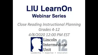 LearnOn Webinar - Close Reading Instructional Planning 4-12