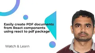 Easily create PDF documents from React components using  react to pdf  package