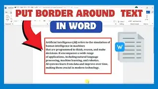 How To Put Border Around Text In Microsoft Word