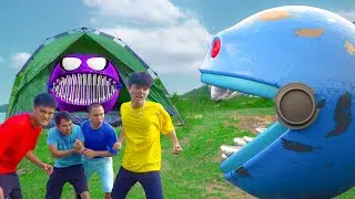 pacman in real life - BigFun TV vs Pac-man !!!