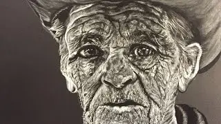 Charcoal Pencil Speed Drawing: Old Cowboy
