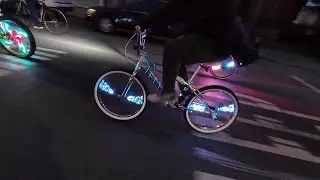 Riding Our Bikes at Night in East Oakland, California - East Bay Bike Party - 4K