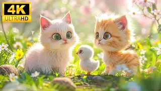 Baby Animals 4K (60FPS) - The Cutest Animals On Earth Are Playing Happily With Relaxing Music