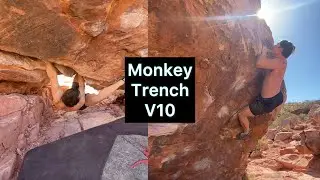 Monkey Trench V10* [V8] (7B+) - Red Springs • Red Rock Bouldering (NV)