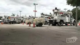 10-08-2024 Saint Petersburg, FL - Traffic Backed Up, Businesses Boarded Up, Electrical Crews Staging