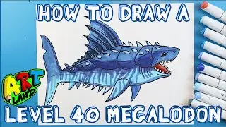 How to Draw a LEVEL 40 MEGALODON!!!