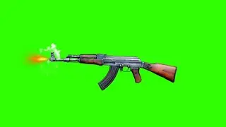 AK-47 Gun Fire With Sounds Green Screen VFX HD Footage