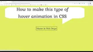 Hover Animation In CSS Part 6