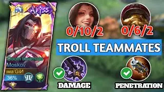 HOW TO WIN WHEN YOU MEET TROLL TEAMMATES IN RANK??? | TIP & TRICKS TO WIN RANK | MOSKOV BUILD | MLBB