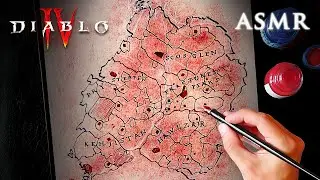 ASMR Diablo 4 | Dip Pen Drawing Map of Sanctuary | 1 hour