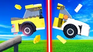 Racing LEGO Cars Through LASERS in BeamNG Drive Mods!