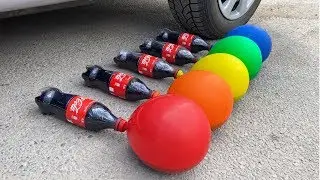 Crushing Crunchy & Soft Things by Car! EXPERIMENT: Car vs Coca Cola, Fanta, Mirinda Balloons 4