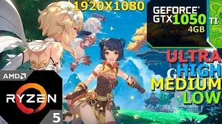 Genshin Impact : GTX 1050 TI 4GB + Ryzen 5 2600 | 1080p All Settings
