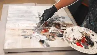 Create Amazing Abstract Art Using Only A Palette Knife - Art Challenge