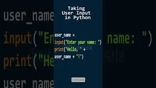 Taking User input in Python 