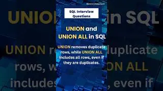 Union and Union All in SQL | SQL Interview Questions #sql #bestpractices #shortsviral #interview