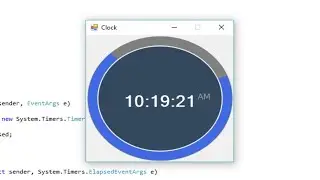 C# Tutorial - Digital Clock using Circular Progress Bar C#.Net Winforms | FoxLearn