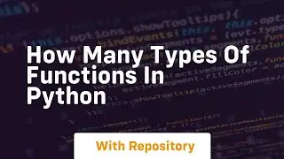 how many types of functions in python