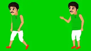 Green Screen Village man cartoon character//Green Screen Village man//Village man Green Screen