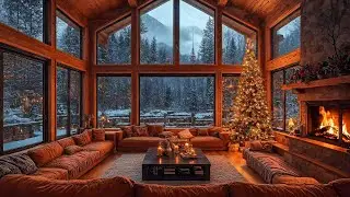 Warm Crackling Fireplace Sounds & Smooth Christmas Jazz Instrumental Music 🎁 Cozy Christmas Ambience