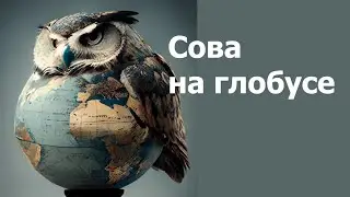 О.Комолов: сова на глобусе