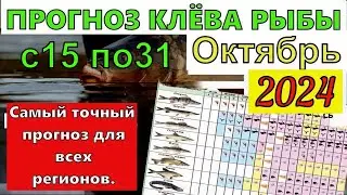 Прогноз клева рыбы на Эту неделю с 15 по 31 Октября Лунный Календарь рыбака на октябрь 2024