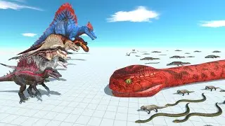 Spinosaurus Evolution VS Giant Titanoboa - Dinosaurs VS Reptiles