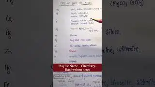 Ores of some imp metals|| Chemistry || Chapter 7-- Extraction of Metals || Lec.34 (Part-1)