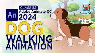 Adobe Animate CC 2024 Advance Level: Dog Walking Animation | Animal Animation | 2D Animation | Hindi